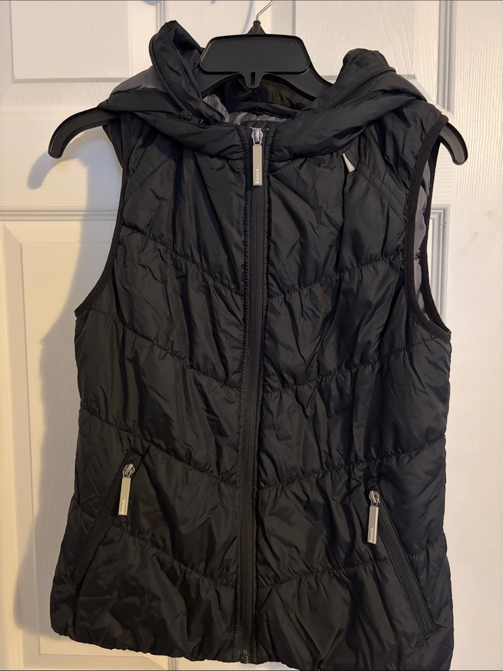 Bench Black Quilted Hooded Puffer Vest